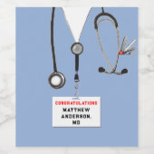 Étiquette Pour Bouteilles De Vin Diplôme Médicale (Étiquettes simples)