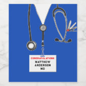 Étiquette Pour Bouteilles De Vin Diplôme Médicale (Étiquettes simples)