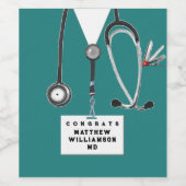 Étiquette Pour Bouteilles De Vin Diplôme Médicale (Étiquettes simples)