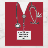 Étiquette Pour Bouteilles De Vin Diplôme Médicale (Étiquettes simples)