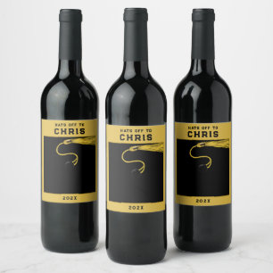 Étiquette Pour Bouteilles De Vin Diplôme Or et Noir