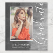 Étiquette Pour Bouteilles De Vin Diplôme photo gris Abstrait (Étiquettes simples)