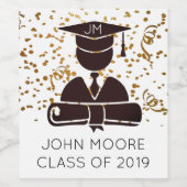 Étiquette Pour Bouteilles De Vin Diplôme Silhouette Et Confetti (Étiquettes simples)