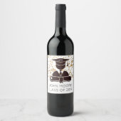 Étiquette Pour Bouteilles De Vin Diplôme Silhouette Et Confetti (Devant)