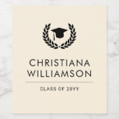 Étiquette Pour Bouteilles De Vin Diplôme universitaire personnalisé Élégant (Étiquettes simples)