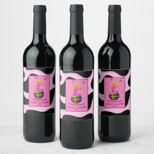 Étiquette Pour Bouteilles De Vin Disco Cowgirl Retro Bachelorette Party