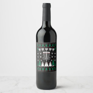 Étiquette Pour Bouteilles De Vin Disque Golf Vilain Sweat de Noël cadeaux de pyjama