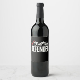 Étiquette Pour Bouteilles De Vin Dissertation Défendu Doctorat Diplômé
