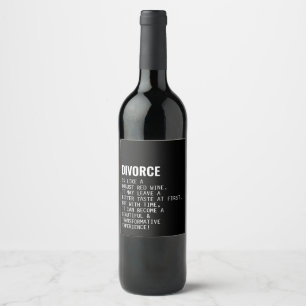 Étiquette Pour Bouteilles De Vin Divorce est comme le vin rouge Funny Black Wine Ét