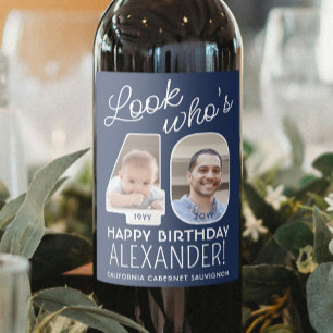 Étiquette Pour Bouteilles De Vin DIY Couleurs • Joyeux 40e Anniversaire 2 Photos