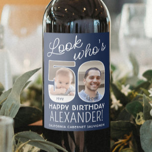 Étiquette Pour Bouteilles De Vin DIY Couleurs • Joyeux 50e Anniversaire 2 Photos