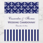 Étiquette Pour Bouteilles De Vin do-it-yourself BBC Ancre blanche de la marine (Étiquettes simples)