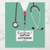 Étiquette Pour Bouteilles De Vin Docteur Graduation 2025 (Étiquettes simples)