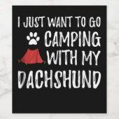 Étiquette Pour Bouteilles De Vin Don de chien | Aller Camping Avec Mon Dachshund (Étiquettes simples)