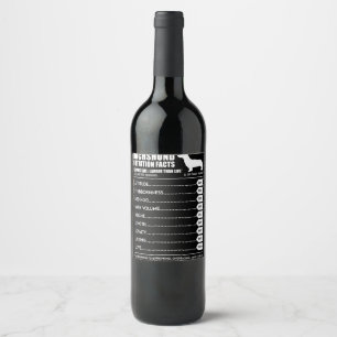 Étiquette Pour Bouteilles De Vin Don de chien   Dachshund Nutrition Facts