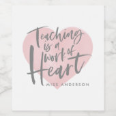 Étiquette Pour Bouteilles De Vin Don de l'enseignant (Étiquettes simples)