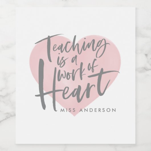 Étiquette Pour Bouteilles De Vin Don de l'enseignant (Étiquettes simples)