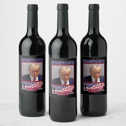 Étiquette Pour Bouteilles De Vin Donald Trump 2024 (Bouteilles)