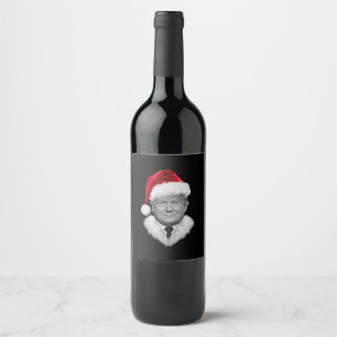 Étiquette Pour Bouteilles De Vin Donald Trump Christmas Funny Santa Hat Don