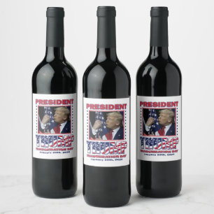 Étiquette Pour Bouteilles De Vin Donald Trump Inauguration 2025
