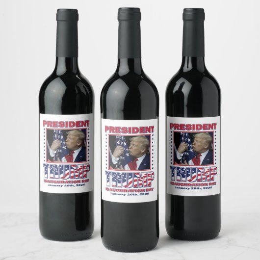 Étiquette Pour Bouteilles De Vin Donald Trump Inauguration 2025 (Bouteilles)