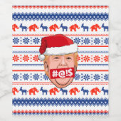 Étiquette Pour Bouteilles De Vin DONALD TRUMP Noël en colère (Étiquettes simples)