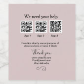 Étiquette Pour Bouteilles De Vin Donation Collection conseil pot ajouter votre q r  (Étiquettes simples)