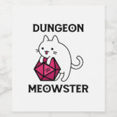 Étiquette Pour Bouteilles De Vin Donjon Meowster Chat Drôle (Étiquettes simples)