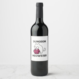 Étiquette Pour Bouteilles De Vin Donjon Meowster Chat Drôle