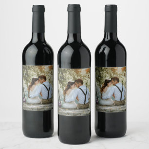 Étiquette Pour Bouteilles De Vin Double Côté Ajouter Votre Propre Photo De Mariage
