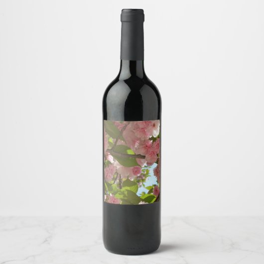 Étiquette Pour Bouteilles De Vin Double floraison cerisier III printemps fleuri (Devant)