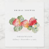 Étiquette Pour Bouteilles De Vin Douce Feuille De Fraisier Rouge Mariage (Étiquettes simples)