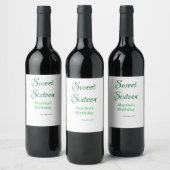 Étiquette Pour Bouteilles De Vin Douce Seize nom date calligraphie boho rétro (Bouteilles)