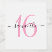 Étiquette Pour Bouteilles De Vin Douceur rose personnalisée 16 (Étiquettes simples)