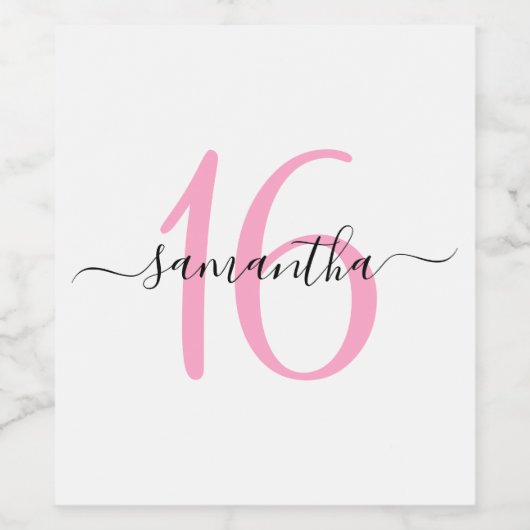 Étiquette Pour Bouteilles De Vin Douceur rose personnalisée 16 (Étiquettes simples)