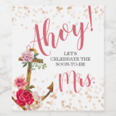 Étiquette Pour Bouteilles De Vin Douche nautique | Ancre Shower|faveurs|WINE (Étiquettes simples)