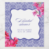 Étiquette Pour Bouteilles De Vin Douche nuptiale italienne bougainvillière (Étiquettes simples)