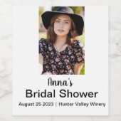 Étiquette Pour Bouteilles De Vin Douche nuptiale Nom personnalisé Photo (Étiquettes simples)