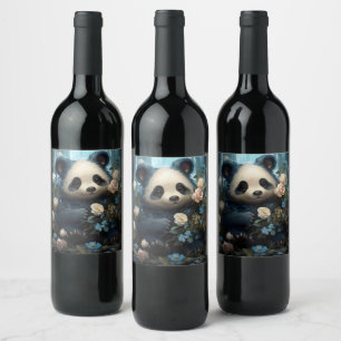 Étiquette Pour Bouteilles De Vin Doux Ours De Panda Chez Les Roses De La Jungle