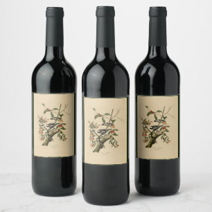 Étiquette Pour Bouteilles De Vin Downy Woodpecker - de Audubon's Birds of America