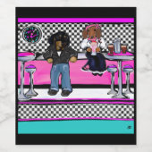 Étiquette Pour Bouteilles De Vin Doxie Rock et Roll (Étiquettes simples)