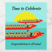 Étiquette Pour Bouteilles De Vin Dragon Boat Racing (Étiquettes simples)