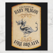 Étiquette Pour Bouteilles De Vin Dragon de bébé d'Halloween-Apothecary (Étiquettes simples)