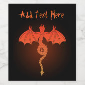 Étiquette Pour Bouteilles De Vin Dragon de Serpent Orange (Étiquettes simples)