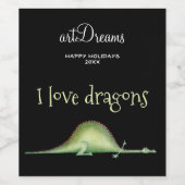 Étiquette Pour Bouteilles De Vin Dragon étendu sur le sol (Étiquettes simples)