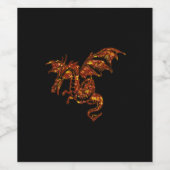 Étiquette Pour Bouteilles De Vin Dragon flamboyant sur noir (Étiquettes simples)