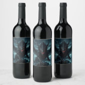 Étiquette Pour Bouteilles De Vin Dragon sombre et médiéval (Bouteilles)