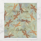 Étiquette Pour Bouteilles De Vin Dragonfly Dance Gold (Étiquettes simples)