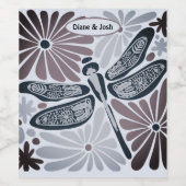 Étiquette Pour Bouteilles De Vin Dragonfly Vintage rétro (Étiquettes simples)