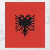 Étiquette Pour Bouteilles De Vin Drapeau albanais (Étiquettes simples)